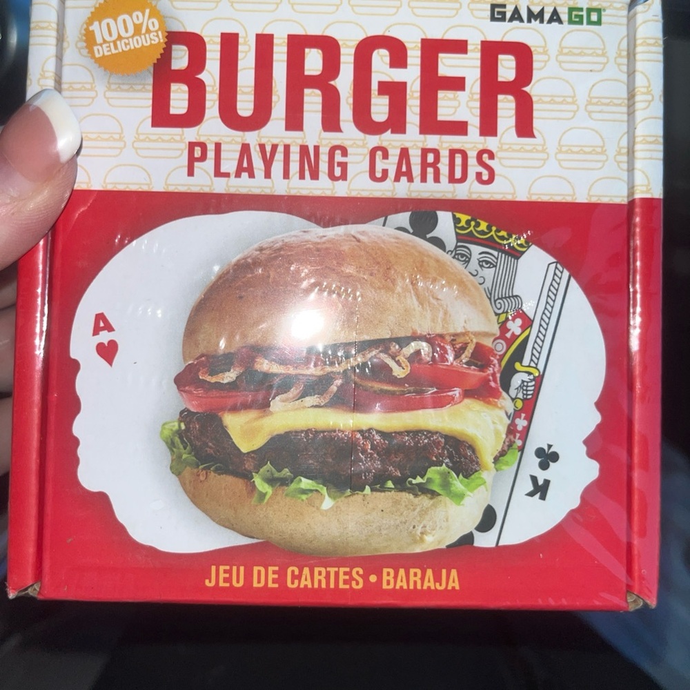 Red and White Card Games Deck with Food Theme